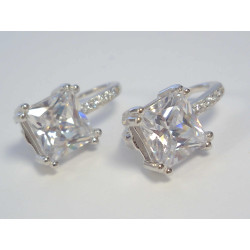 Dámske ródiované strieborné naušnice číry zirkón VAS323 925/1000 3,23 g