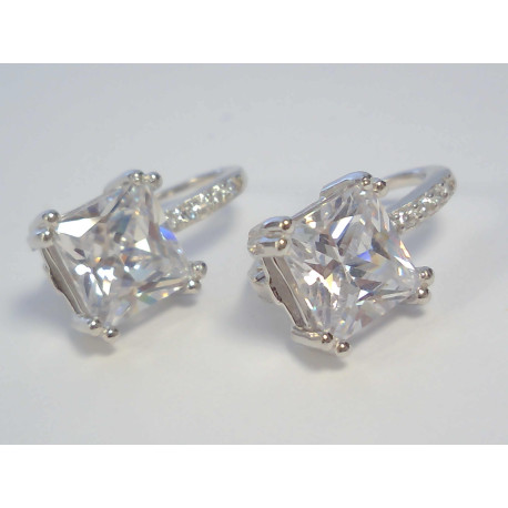 Dámske ródiované strieborné naušnice číry zirkón VAS323 925/1000 3,23 g