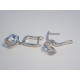 Visiace dámske strieborné naušnice kameň TOPAZ ródium VAS357 925/1000 3,57 g