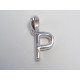 Strieborný prívesok písmeno P, ródium VIS063 925/1000 0,63g