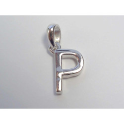 Strieborný prívesok písmeno P, ródium VIS063 925/1000 0,63g