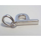 Strieborný prívesok písmeno P, ródium VIS063 925/1000 0,63g