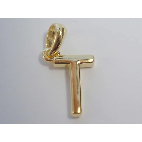 Pozlatený strieborný prívesok písmeno T VIS052 925/1000 0,52g
