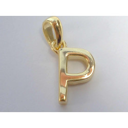 Pozlatený strieborný prívesok písmeno P VIS064 925/1000 0,64g