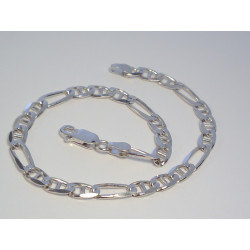Ródiovaný pánsky strieborný náramok figaro VNS633 925/1000 6,33g