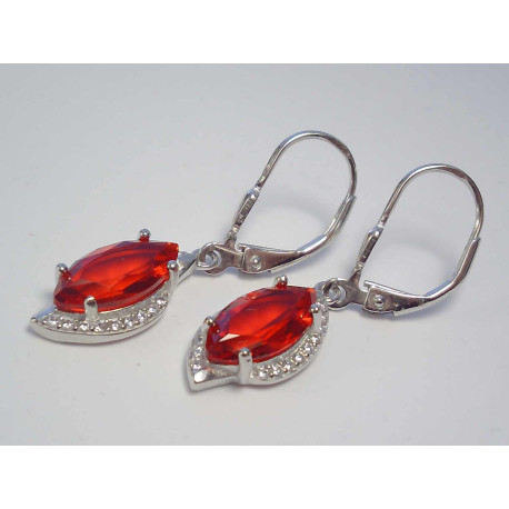Strieborné dámske visiace naušnice  tvar slzy zirkónik ródium VAS278 925/1000 2,78 g
