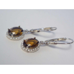 Strieborné dámske visiace naušnice farebný zirkón ródium VAS225 925/1000 2,25 g