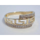 Žiarivý zlatý dámsky prsteň grécky vzor viacfarebné zlato kamienky VP57216V 14 karátov 585/1000 2,16 g