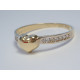 Dámsky zlatý prsteň so srdiečkom viacfarebné zlato zirkóny VP57149V 14 karátov 585/1000 1,49 g