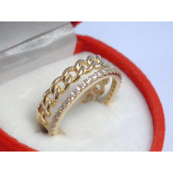 Dámsky zlatý prsteň žlté zlato kamienky VP50280Z 14 karátov 585/1000 2,80 g