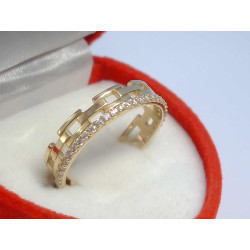 Dámsky zlatý prsteň žlté zlato kamienky zirkóna VP54208Z 14 karátov 585/1000 2,08 g