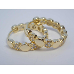 Pozlatené strieborné dámske náušnice krúžka, zirkóny VAS426 925/1000 4,26g