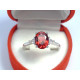 Strieborný dámsky prsteň červený zirkón ródium VPS57223 925/1000 2,23 g
