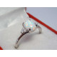 Strieborný dámsky prsteň s bielym opálom, ródium VPS56185 925/1000 1,85g