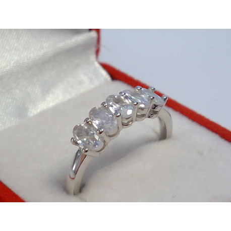 Strieborný dámsky prsteň so zirkónmi, ródium VPS58223 925/1000 2,23g