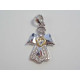 Strieborný dámsky prívesok anjel so zirkónmi, ródium VIS144 925/1000 1,44g