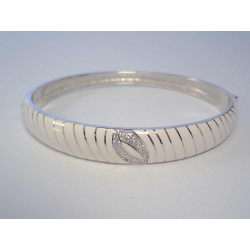 Dámsky strieborný náramok pevný špeciálna úprava kamienky VNS2149 925/1000 21,49g