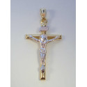 Zlatý prívesok kríž s Ježišom viacfarebné zlato VI143V 14 karátov 585/1000 1,43 g