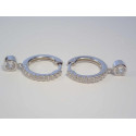 Dámske strieborné naušnice kruhy s visiacim kamienkom ródium VAS349 925/1000 3,49 g
