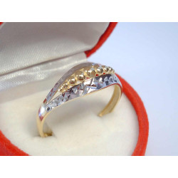 Kombinovaný dámsky zlatý prsteň zaujímavý vzhľad VP64160V  14 karátov 585/1000 1,60 g