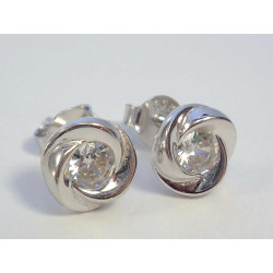 Ródiované dámske strieborné napichovacie naušnice  zirkón  VAS238 925/1000 2,38 g
