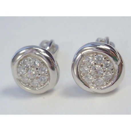 Dámske strieborné šrubovacie naušnice zirkóny ródium VAS230 925/1000 2,30 g