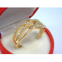 Pozlátený dámsky strieborný prsteň s kamienkami DPS61462 925/1000 4,62 g