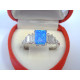 Dámsky strieborný prsteň modrý opál zirkóny ródium VPS59315 925/1000 3,15 g