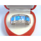 Výrazný dámsky strieborný prsteň modrý opál ródium VPS63468 925/1000 4,68 g