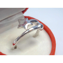 Ródiovaný dámsky strieborný prsteň s hviezdičkou VPS58282 925/1000 2,82 g