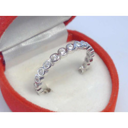 Dámsky strieborný prsteň okamienkovaná obruč  ródium VPS61212 925/1000 2,12 g