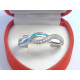 Dámsky strieborný prsteň modrý opál kamienky ródium VPS62298 925/1000 2,98 g