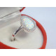 Dámsky strieborný prsteň biely opál kamienky ródium VPS57231 925/1000 2,31 g