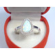 Dámsky strieborný prsteň biely opál kamienky ródium VPS57231 925/1000 2,31 g