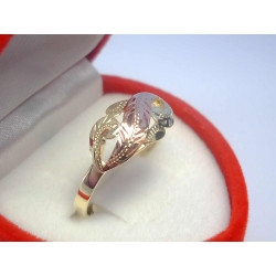 Zlatý dámsky prsteň viacfarebné zlato DP60180V 14 karátov 585/1000 1,80 g