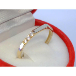 Jemný dámsky zlatý prsteň žlté zlato zirkóny DP55103Z 14 karátov 585/1000 1,03 g