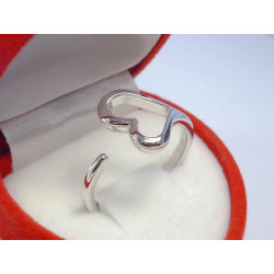 Zaujímavý dámsky strieborný prsteň otvorené srdiečko ródium VPS52230 925/1000 2,30 g