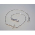Strieborný dámsky náramok s krížikom ródium zirkóny VNS18115 925/1000 1,15 g