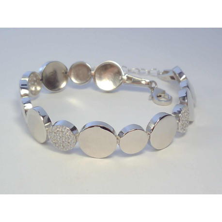 Elegantný dámsky strieborný náramok s kamienkami ródium VNS181280 925/1000 12.80