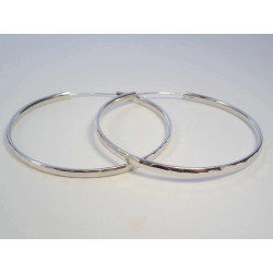 Ródiované dámske strieborné naušnice kruhy vzorované VAS634 925/1000 6,34 g