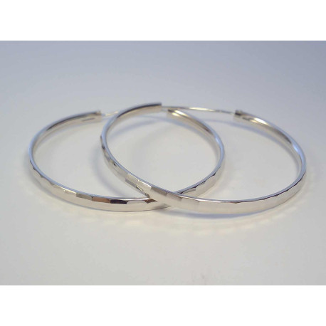 Vzorované dámske strieborné naušnce kruhy ródium VAS507 925/1000 5,07 g