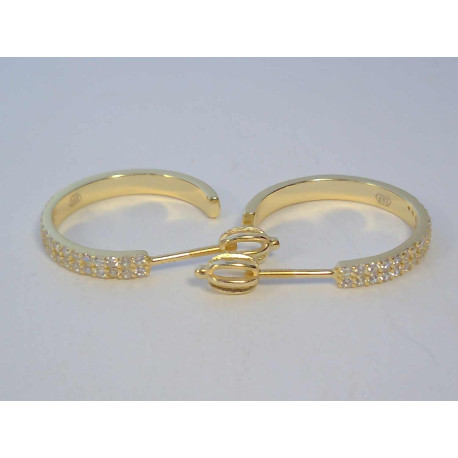 Dámske naušnice kruhy pozlátené striebro s kamienkami VAS323 925/1000 3,23 g