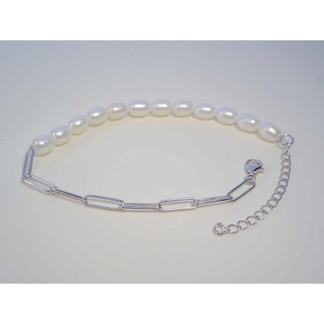 Dámsky strieborný náramok s perličkami DNS18520 925/1000 5,20g
