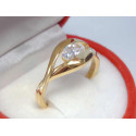 Pozlátený dámsky strieborný prsteň s kamienkom DPS52286 925/1000 2,86 g