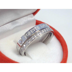 Prsteň z chirurgickej ocele s nápisom forever love a s kamienkami VPO55308 316/L 3,08g