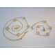 SET retiazka a náramok z pozlátenej chirurgickej ocele s bielymi kamienkami VSO425/1082 316/L 10,82g