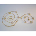 SET retiazka a náramok z pozlátenej chirurgickej ocele s bielymi kamienkami VSO425/1082 316/L 10,82g