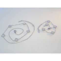 SET retiazka a náramok z chirurgickej ocele s bielymi kamienkami VSO43475/1083 316/L 10,83g