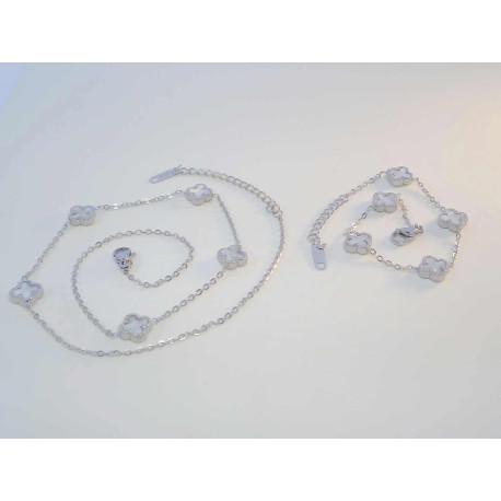 SET retiazka a náramok z chirurgickej ocele s bielymi kamienkami VSO43475/1083 316/L 10,83g