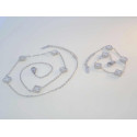 SET retiazka a náramok z chirurgickej ocele s bielymi kamienkami VSO43475/1083 316/L 10,83g